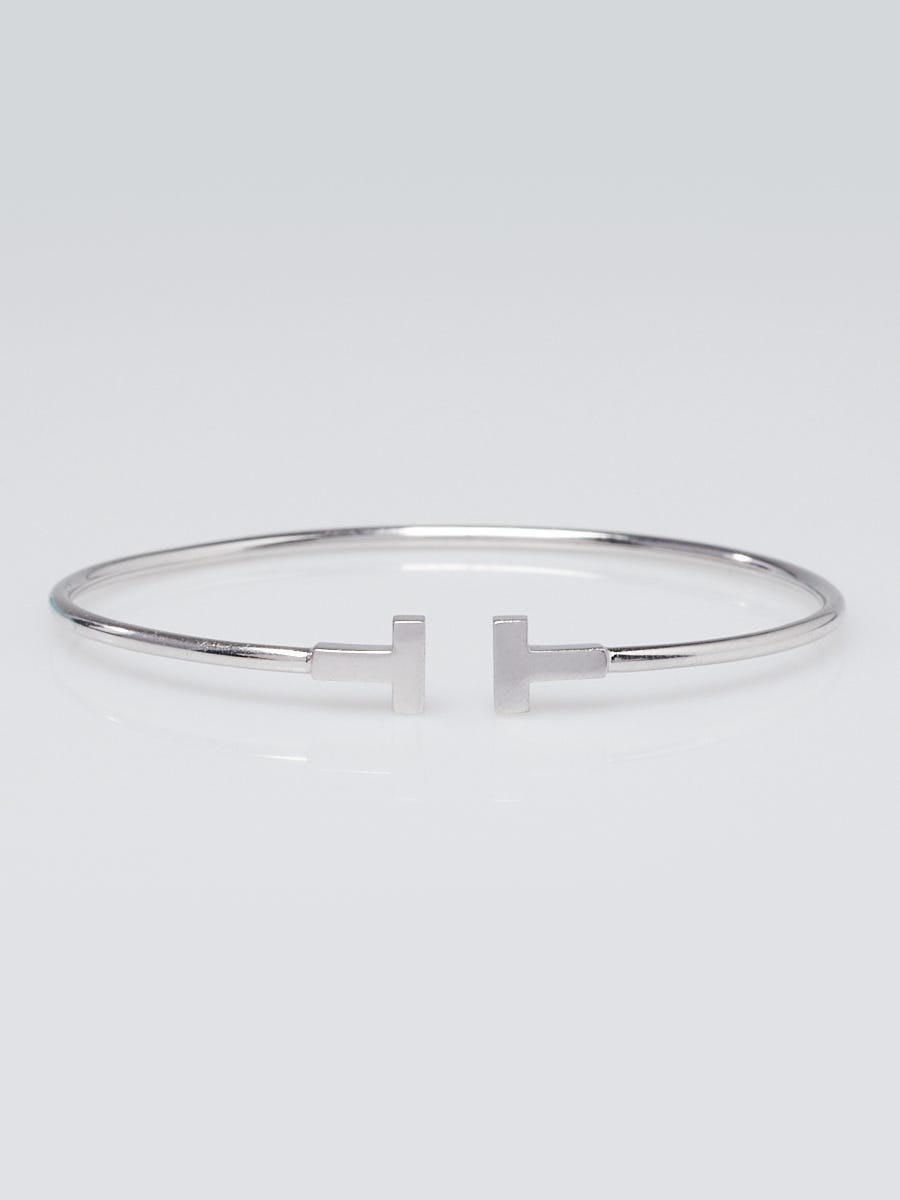 Tiffany t wire on sale bracelet white gold