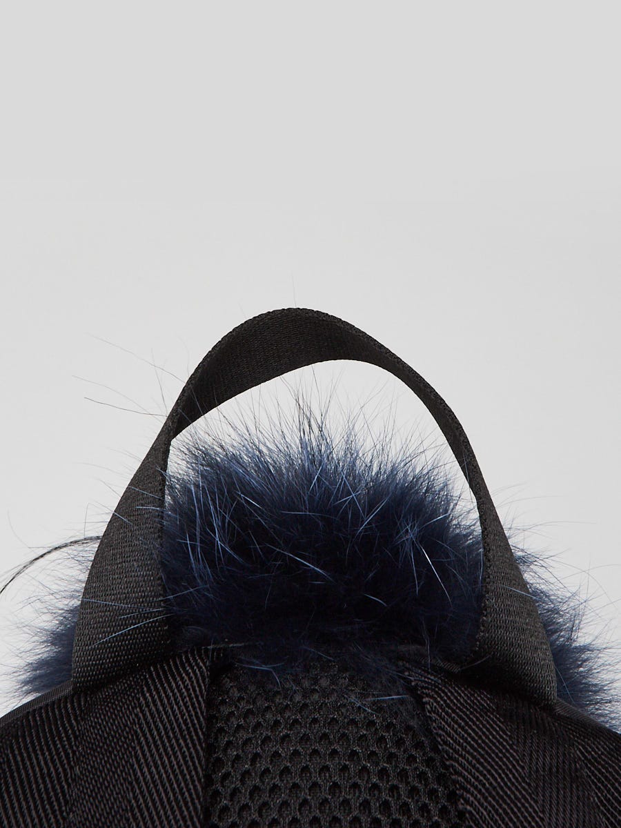 Fendi Black Nylon and Leather Medium Monster Eyes Backpack Fendi Black Nylon and Leather Medium Monster Eyes Backpack