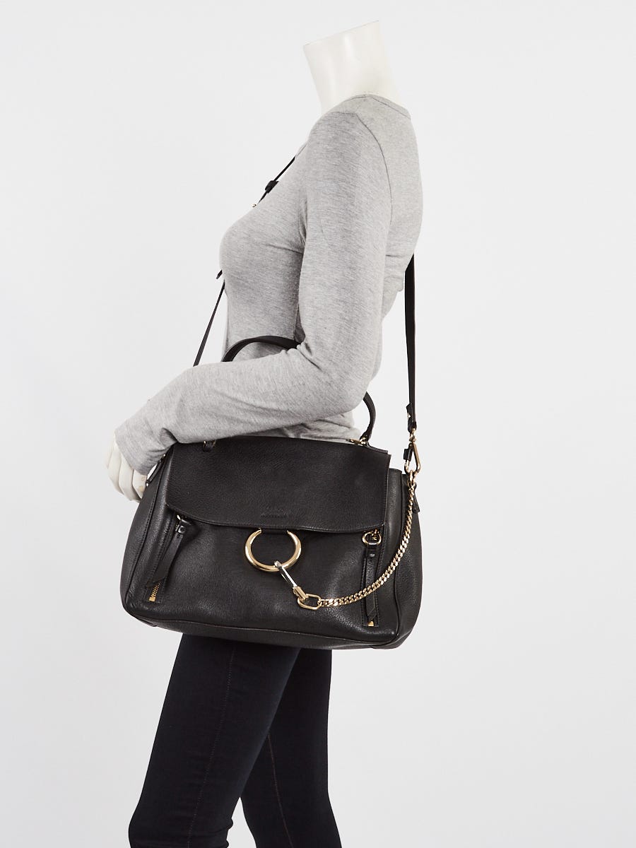Chloe Black Leather Medium Faye Day Bag | Yoogi's Closet