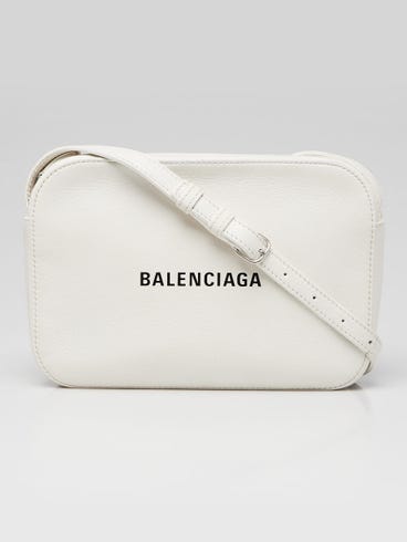Balenciaga White Calfskin Leather Everyday Camera S Bag