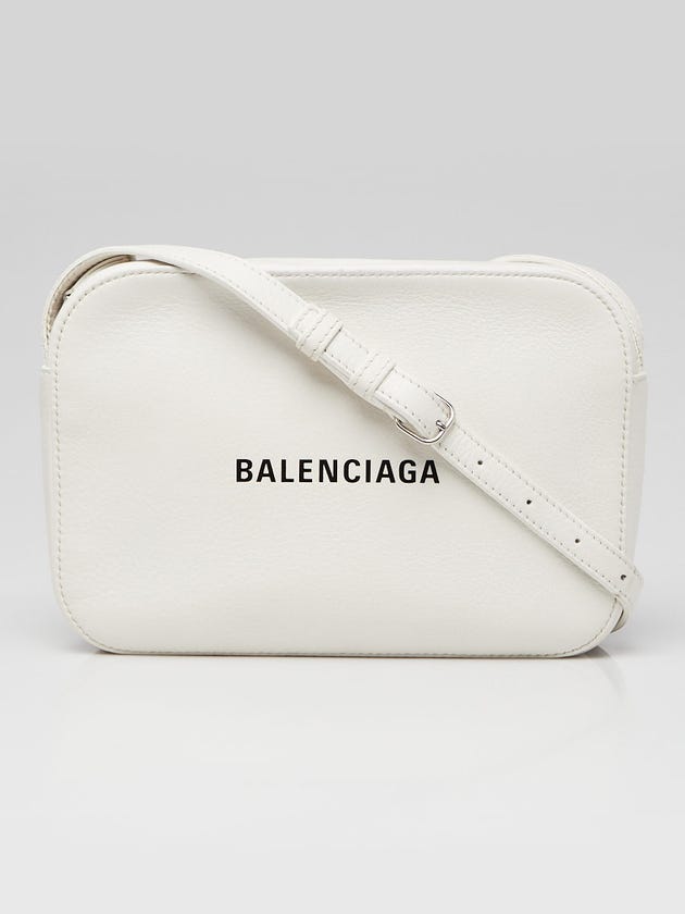 Balenciaga White Calfskin Leather Everyday Camera S Bag