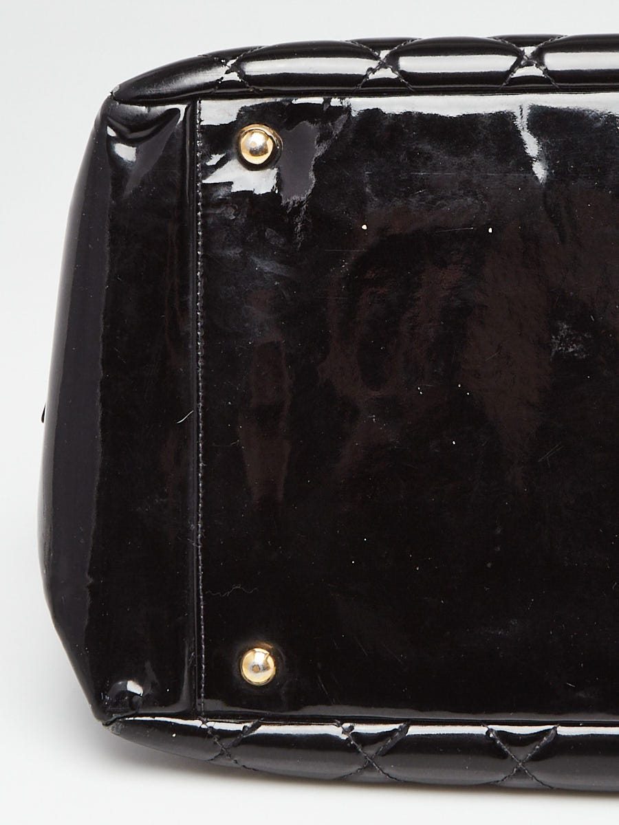 Chanel Black Quilted Patent Leather Timeless Shopping Tote Bag | Yoogi's Closet Chanel Black Quilted Patent Leather Timeless Shopping Tote Bag | Yoogi's Closet