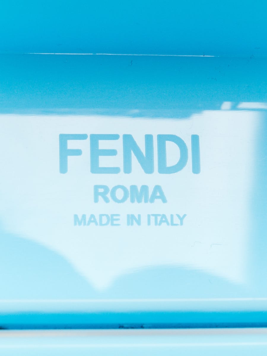 Fendi Blue Plexiglass/Leather Baguette Trunk Mini Shoulder Bag
