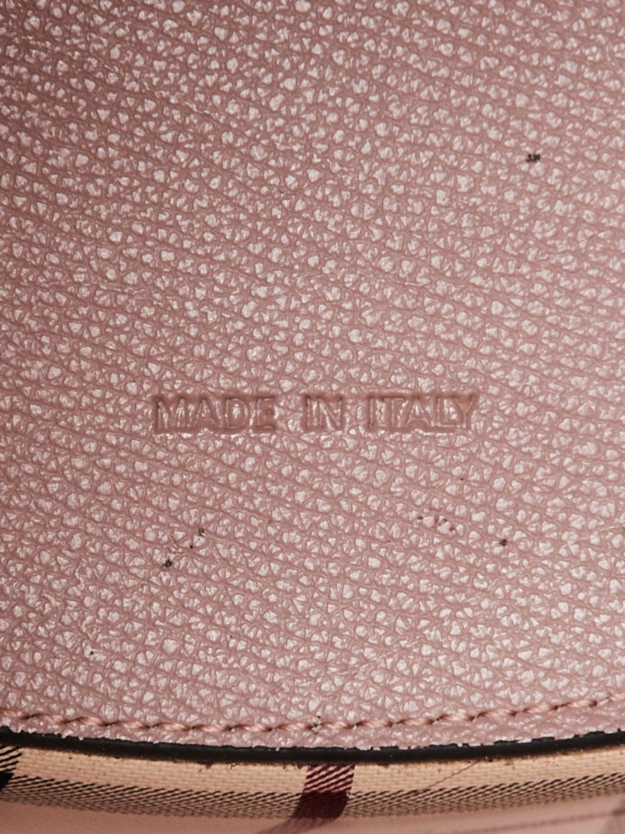 Burberry Light Purple Pebbled Leather Lorne Bucket Bag | Yoogi's