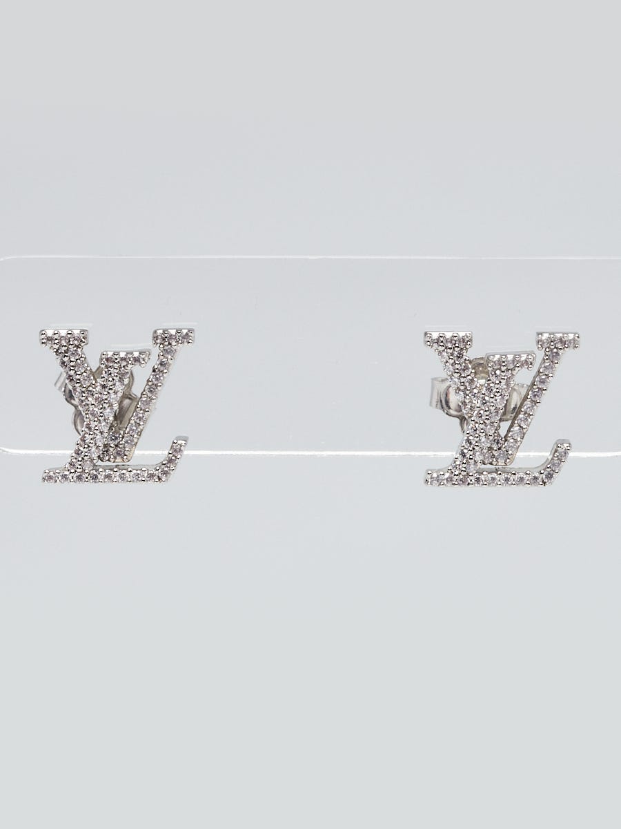 Louis Vuitton Goldtone Metal Eclipse Logo Earrings - Yoogi's Closet