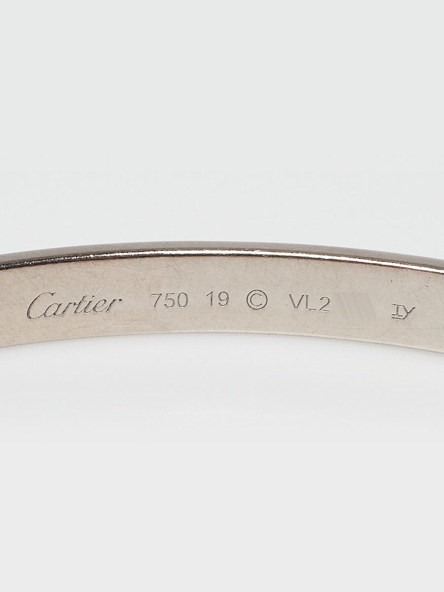 Cartier 18k White Gold LOVE Bracelet Size 19 Yoogi s Closet