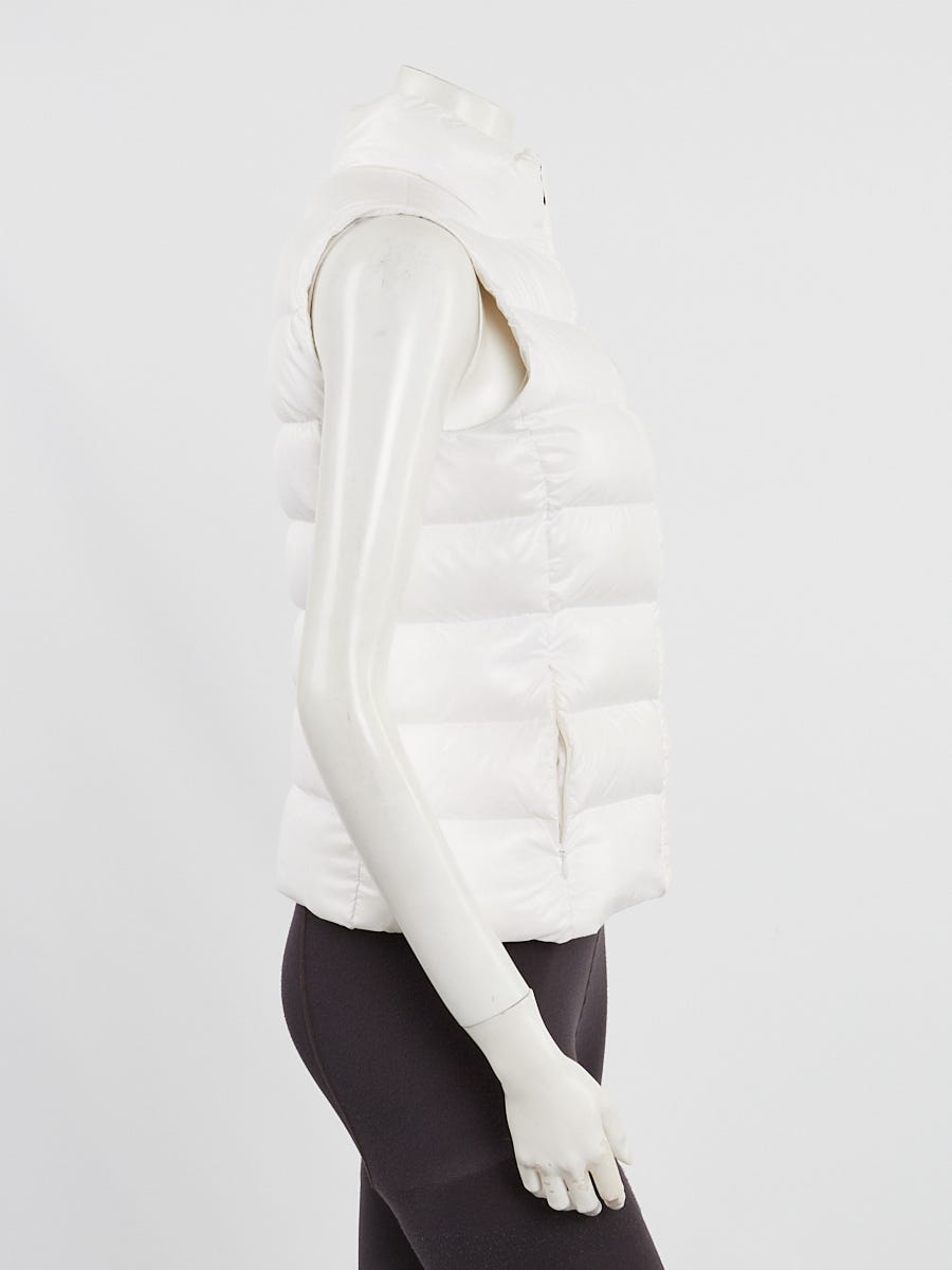 Moncler White Quilted Nylon Down Ghany Gilet Vest Size 14
