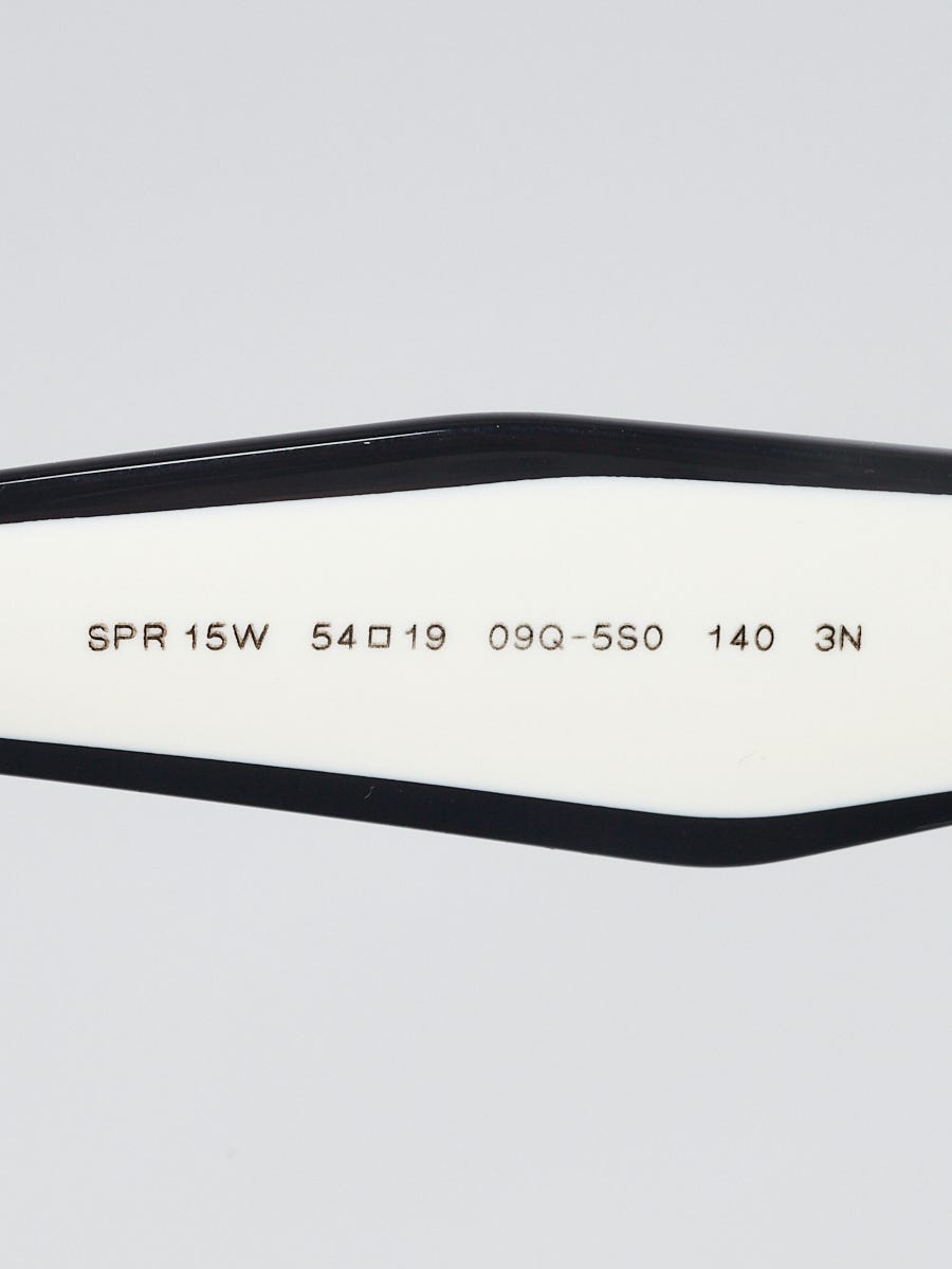 Prada Black/White Acetate Angular Oversized Sunglasses SPR15W
