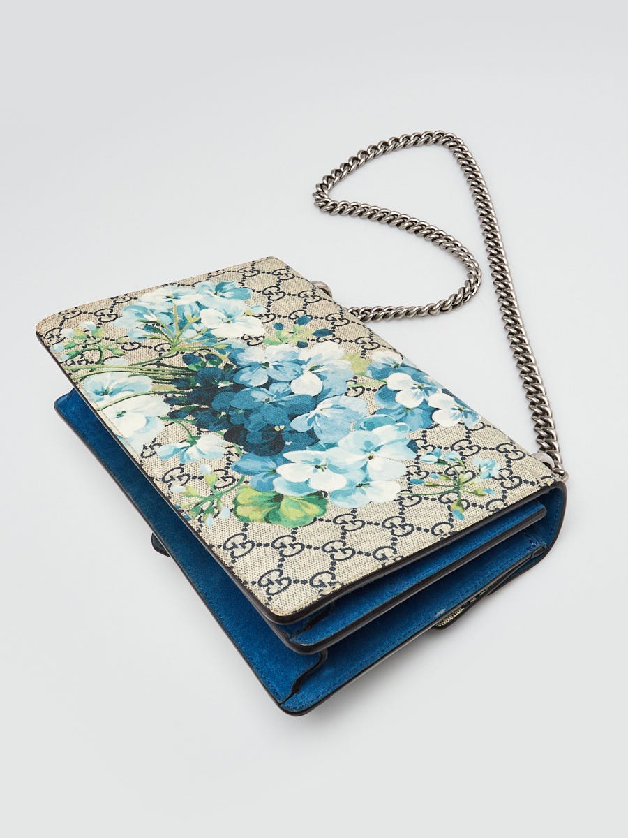 Gucci Beige/Blue GG Supreme Blooms Coated Canvas Small Dionysus