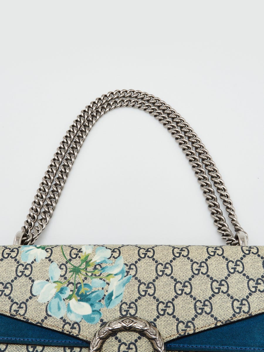 Gucci Beige/Blue GG Supreme Blooms Coated Canvas Small  display picture 1