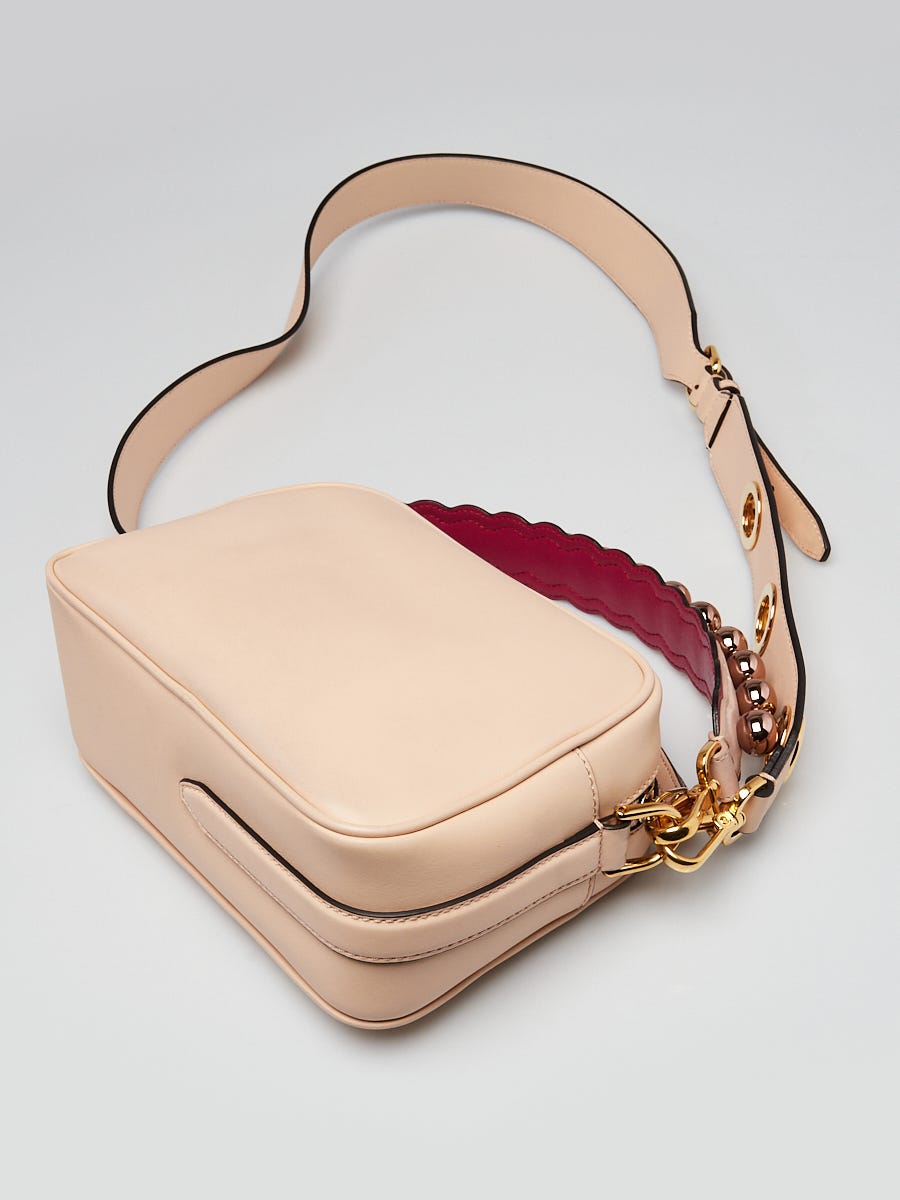 Fendi Beige Leather Crossbody Camera Bag | Yoogi's Closet