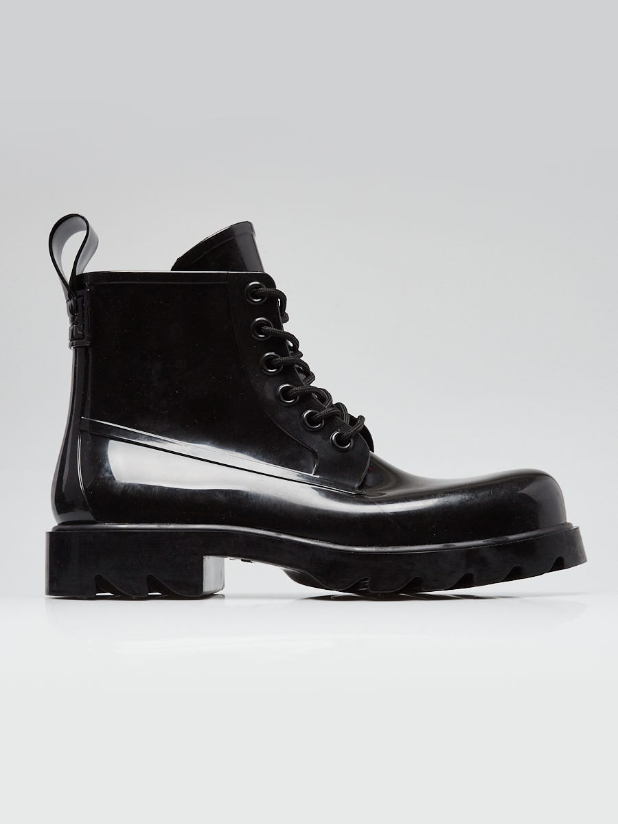 Bottega Black Rubber Stride Lace Up Boots Size 10.5/41 | eBay