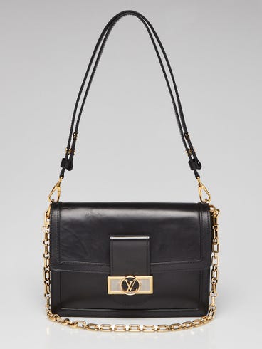Louis Vuitton Black Leather Dauphine MM Bag