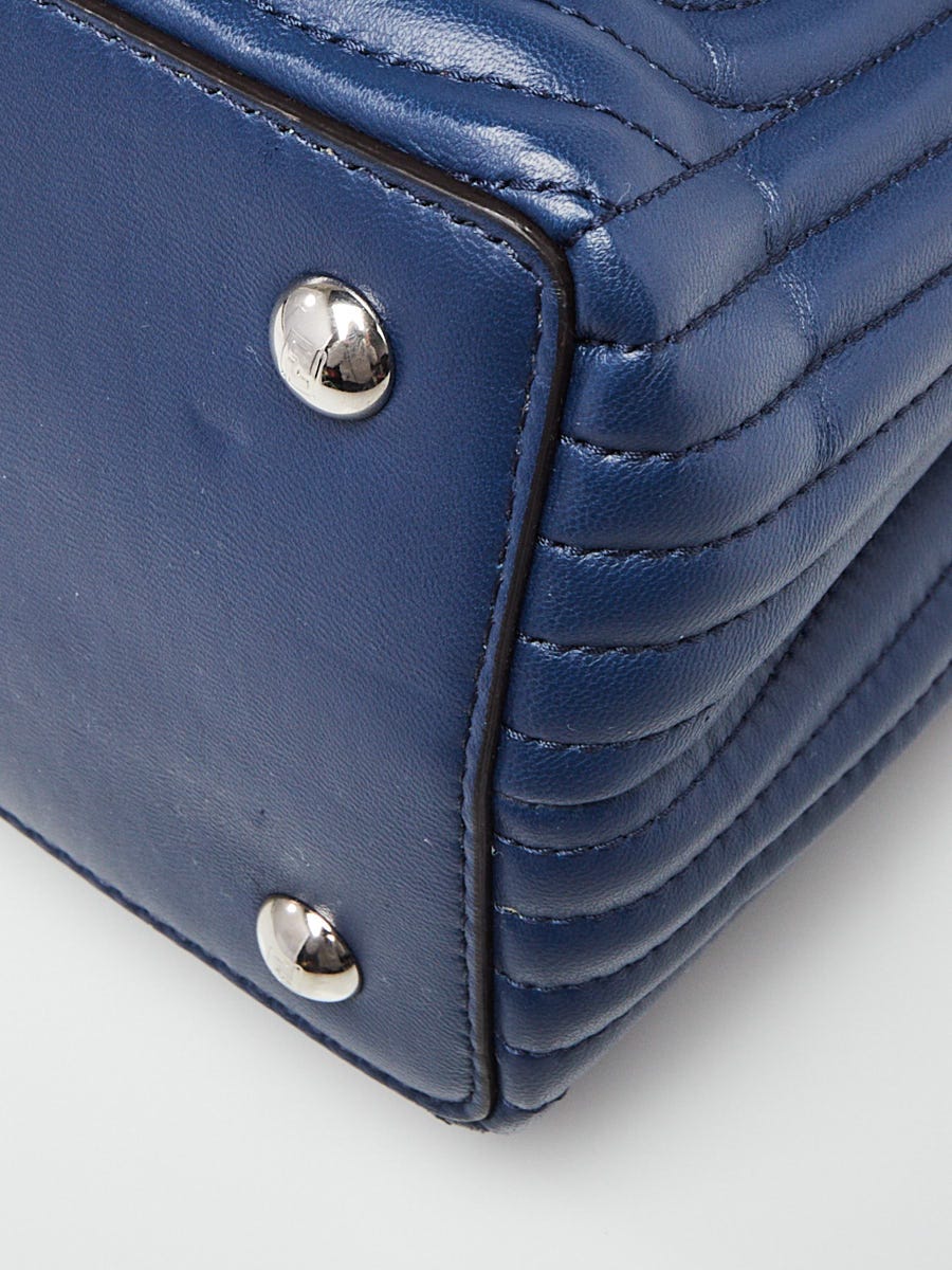 Fendi Blue Quilted Lambskin Leather Dotcom Click Small