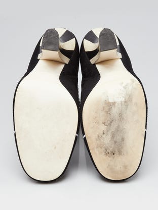 Louis Vuitton Black Leather / Suede Art Deco Ankle Boots Size 5.5/36 -  Yoogi's Closet
