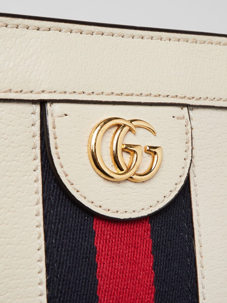 Gucci White Leather Vintage Web Ophidia Small Shoulder Bag