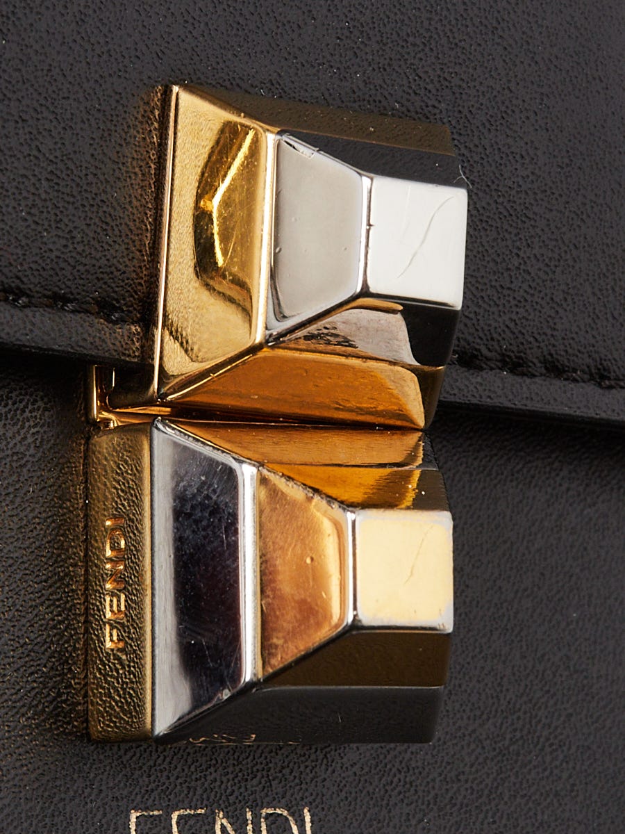 Fendi Black Leather Monster Eyes Kan I Medium Shoulder Bag Fendi Black Leather Monster Eyes Kan I Medium Shoulder Bag