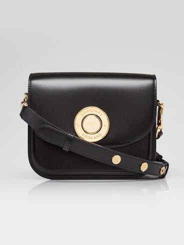 Burberry Black Calfskin Leather Small Elizabeth Crossbody Bag