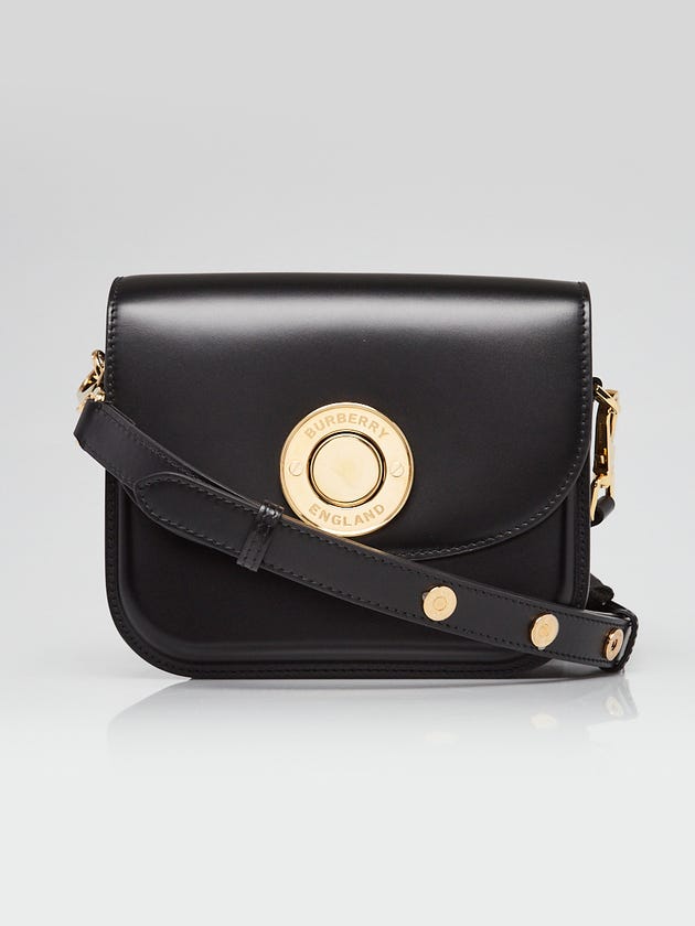 Burberry Black Calfskin Leather Small Elizabeth Crossbody Bag
