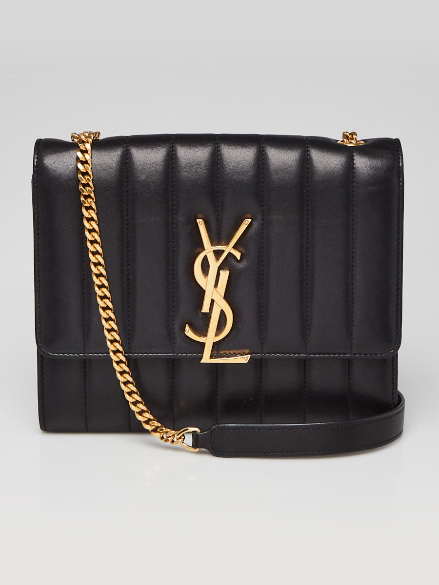 Yves Saint Laurent Black Quilted Leather Vicky Wallet on Chain Bag Yoogi s Closet