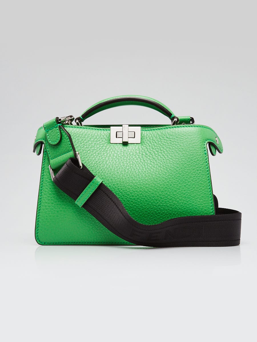 Fendi Tomatillo Pebbled Leather Small Peekaboo Iseeu XCross