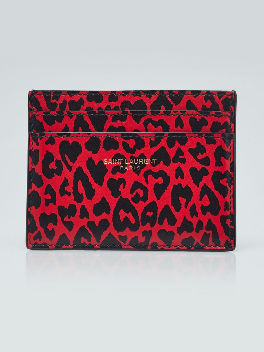 Authentic GUCCI Red Leopard hotsell Print Card Holder est. retail 325$