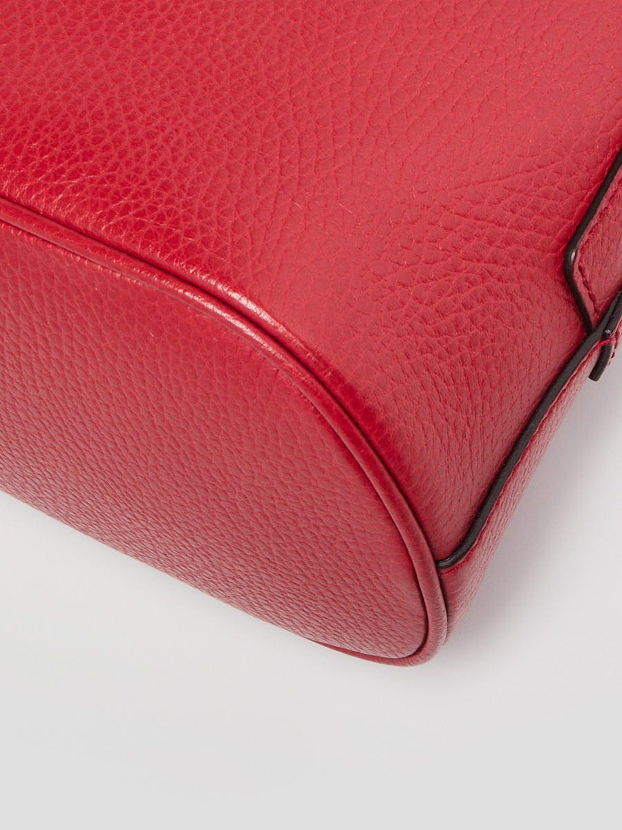 Gucci Red Pebbled Leather Mini Dome Crossbody Bag | Yoogi's