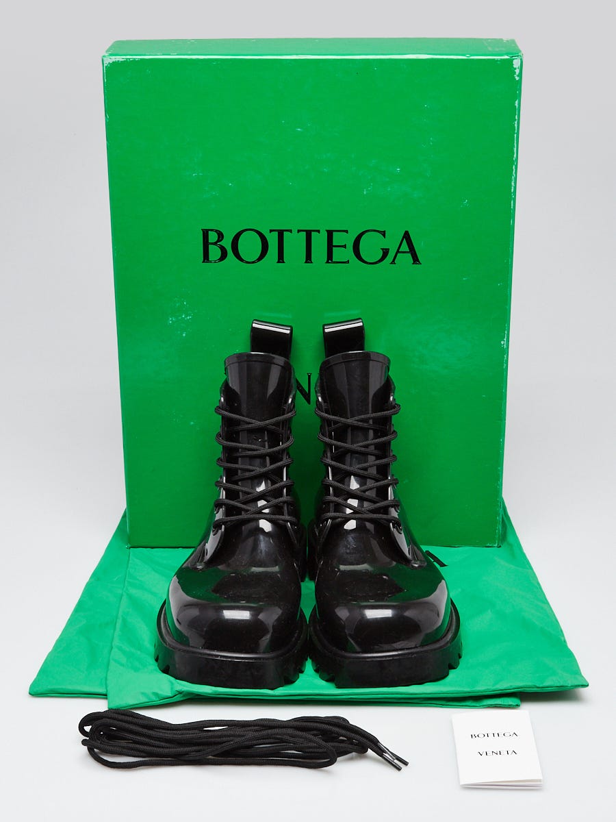 Bottega Black Rubber Stride Lace Up Boots Size 10.5 41 Yoogi s Closet