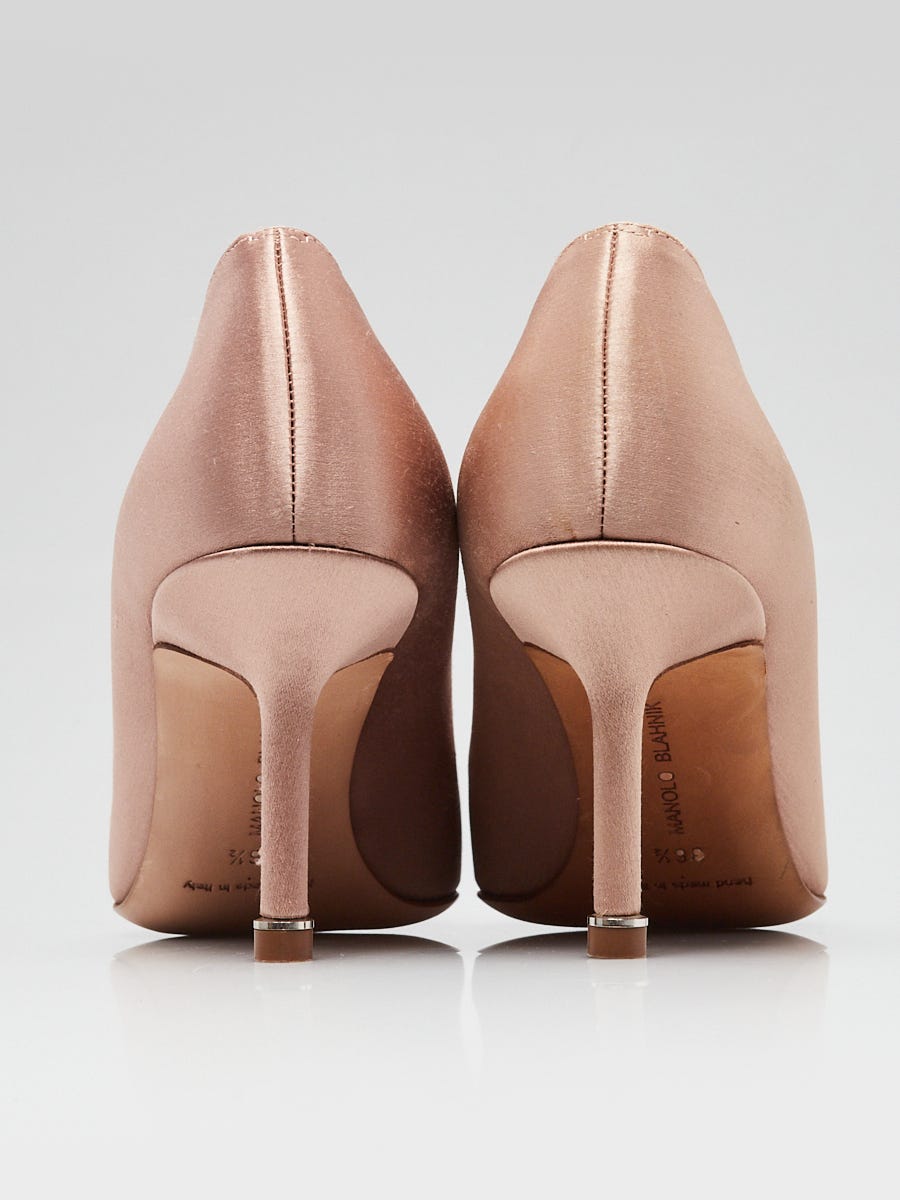 Manolo Blahnik HANGISI LACE 70 ピンクベージュ MB16528S-Manolo-Blahnik-