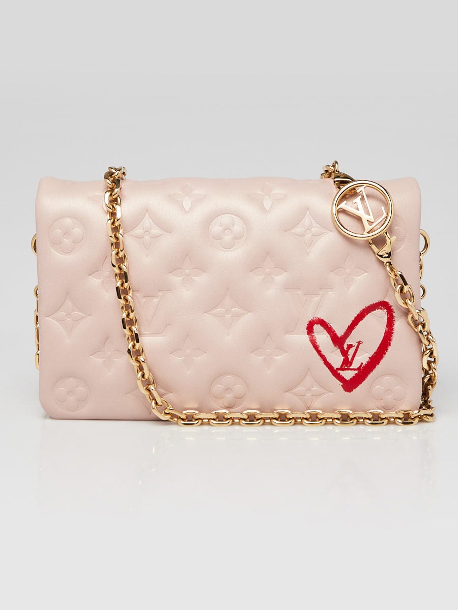 Louis Vuitton Limited Edition Pink Monogram Embossed Lambskin Leather Coussin  PM Bag - Yoogi's Closet