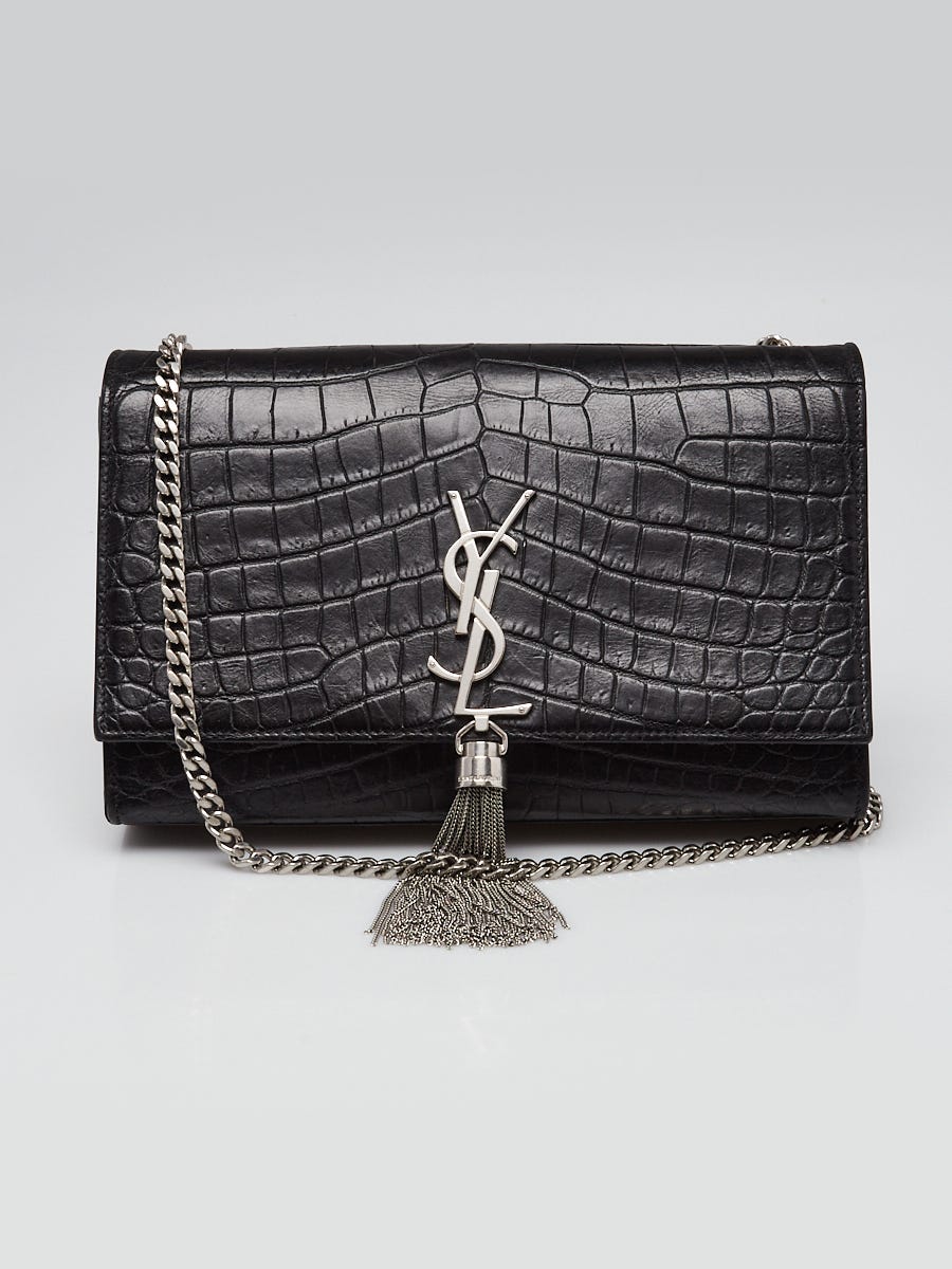 Ysl medium kate tassel croc embossed hot sale