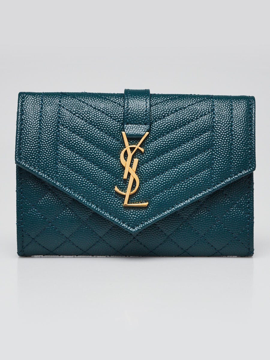 Ysl flap top cheap leather envelope wallet