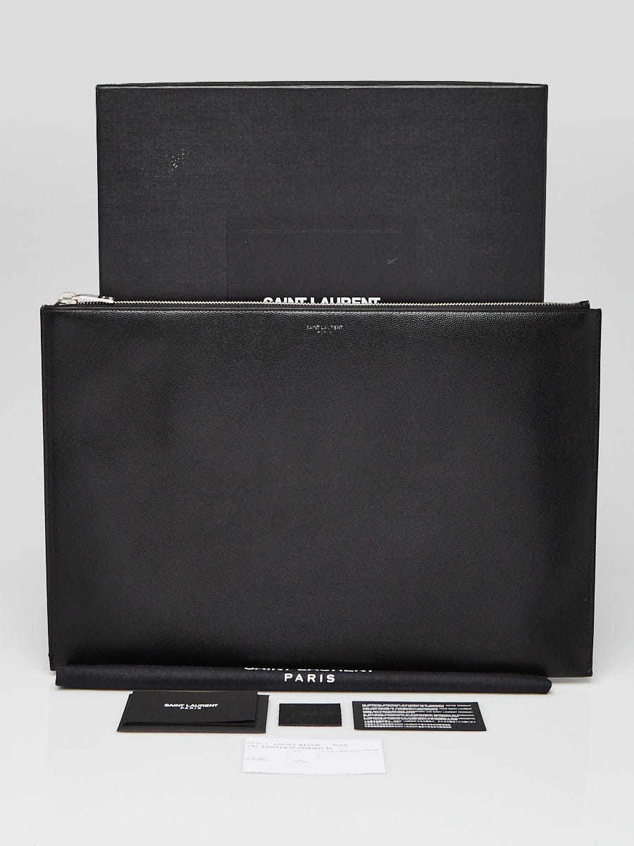 保証書有⭐︎SAINT LAURENT ミュージアム ビジネスバッグ Yves Saint Laurent Black Croc Embossed Leather Museum Briefcase