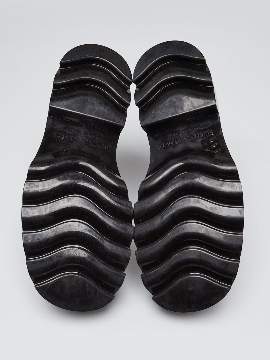 Bottega Black Rubber Stride Lace Up Boots Size 9.5/40 | Yoogi's Closet