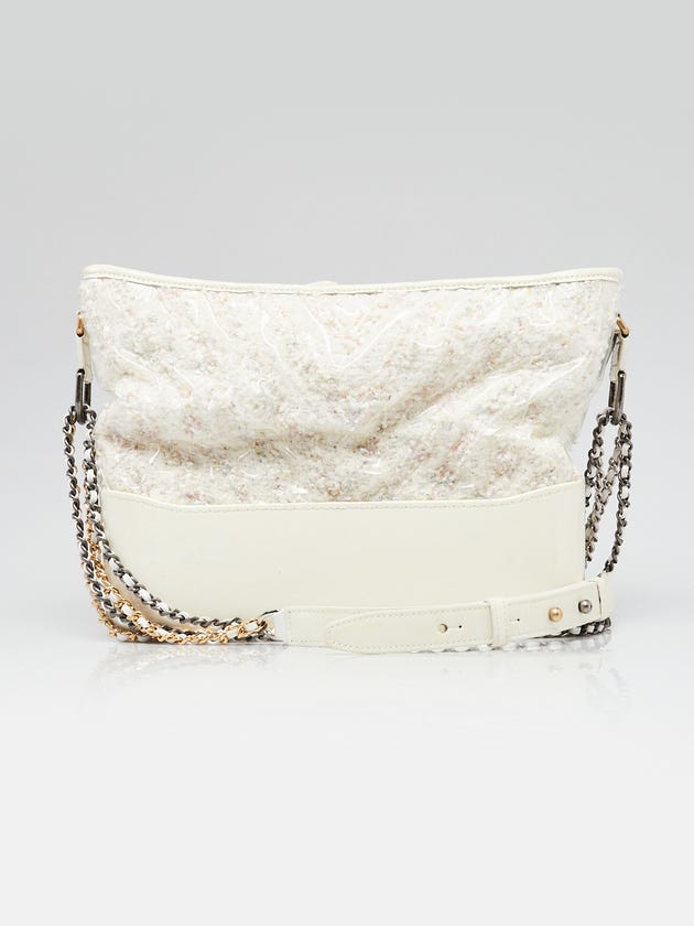 Chanel Transparent PVC and White Tweed Medium Gabrielle Bag
