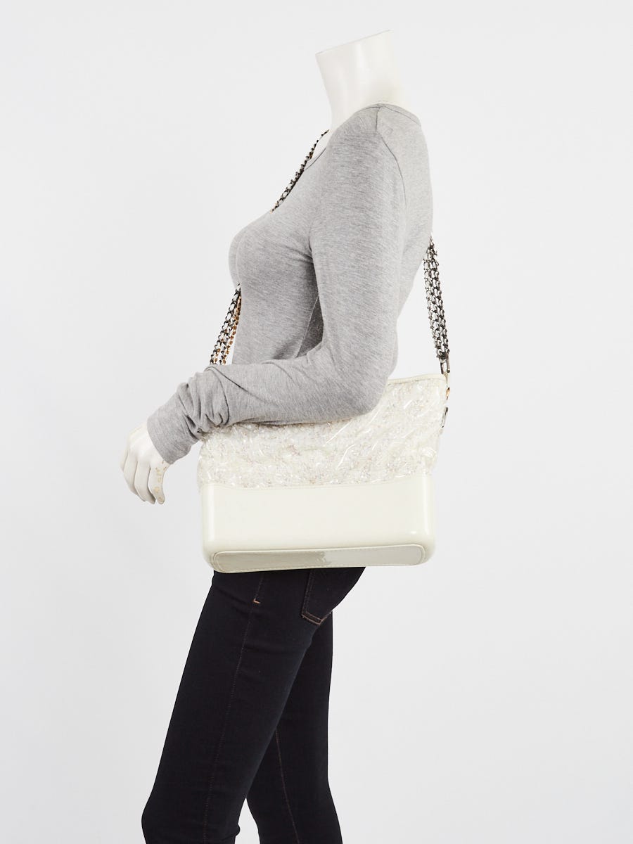 Chanel Transparent PVC and White Tweed Medium Gabrielle Bag