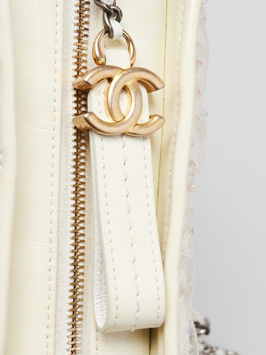 Chanel Transparent PVC and White Tweed Medium Gabrielle Bag