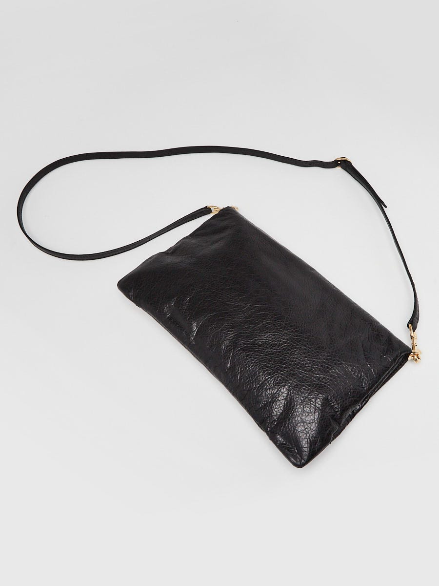 Balenciaga Black Lambskin Leather Giant 12 Gold Envelope