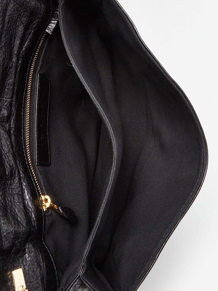 Balenciaga Black Lambskin Leather Giant 12 Gold Envelope