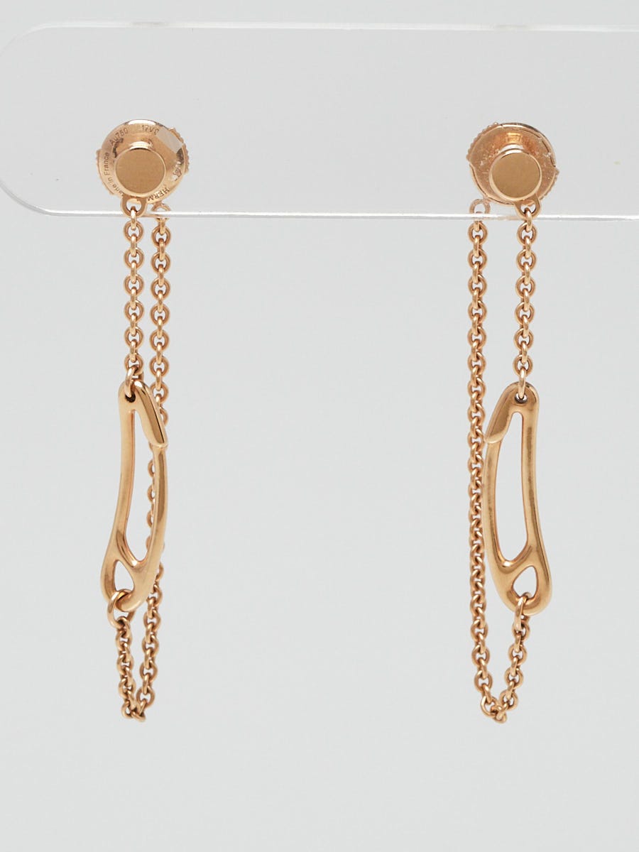 Hermes 18k Rose Gold TPM Chain d'Ancre Punk Drop Earrings Hermes 18k Rose Gold TPM Chain d'Ancre Punk Drop Earrings