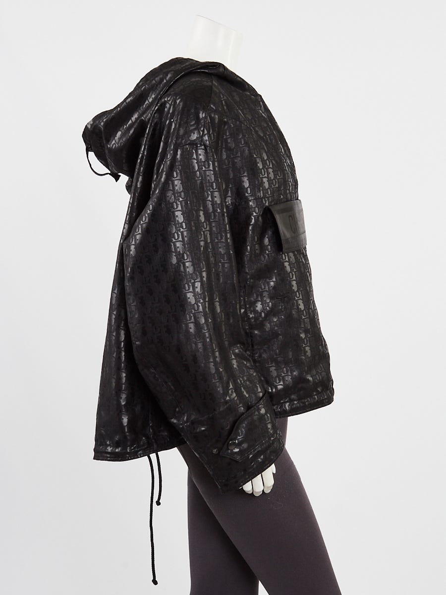 Christian Dior Black Oblique Polyester/Cotton Blend Hooded Anorak
