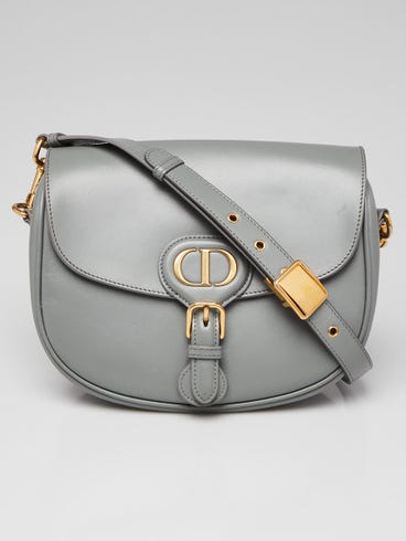 Christian Dior Grey Smooth Calfskin Leather Medium Bobby Crossbody Bag