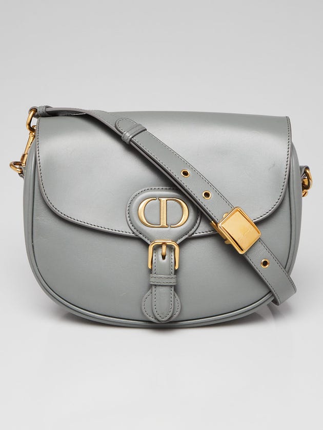 Christian Dior Grey Smooth Calfskin Leather Medium Bobby Crossbody Bag