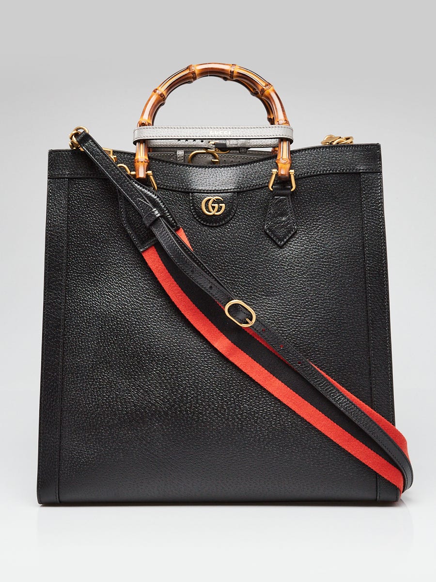Gucci Black Leather Large Diana Tote Bag | Yoogi's Closet