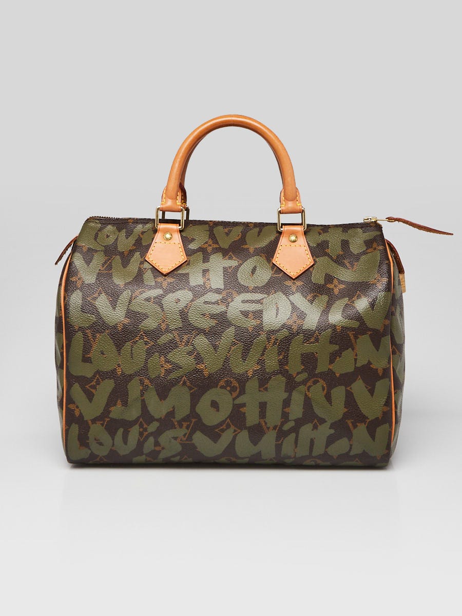 Louis Vuitton Limited Edition Khaki Graffiti Sprouse Speedy 30 Bag 
