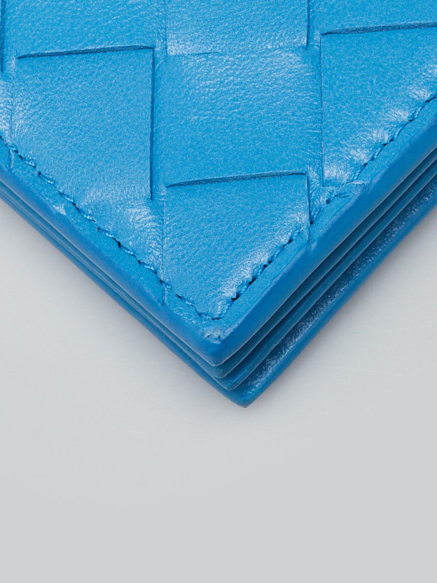 ★BOTTEGA VENETA★ Intrecciato Card Holder Midnight Blue 607 Bottega Veneta Navy Blue Intrecciato Nappa Flat Card Holder