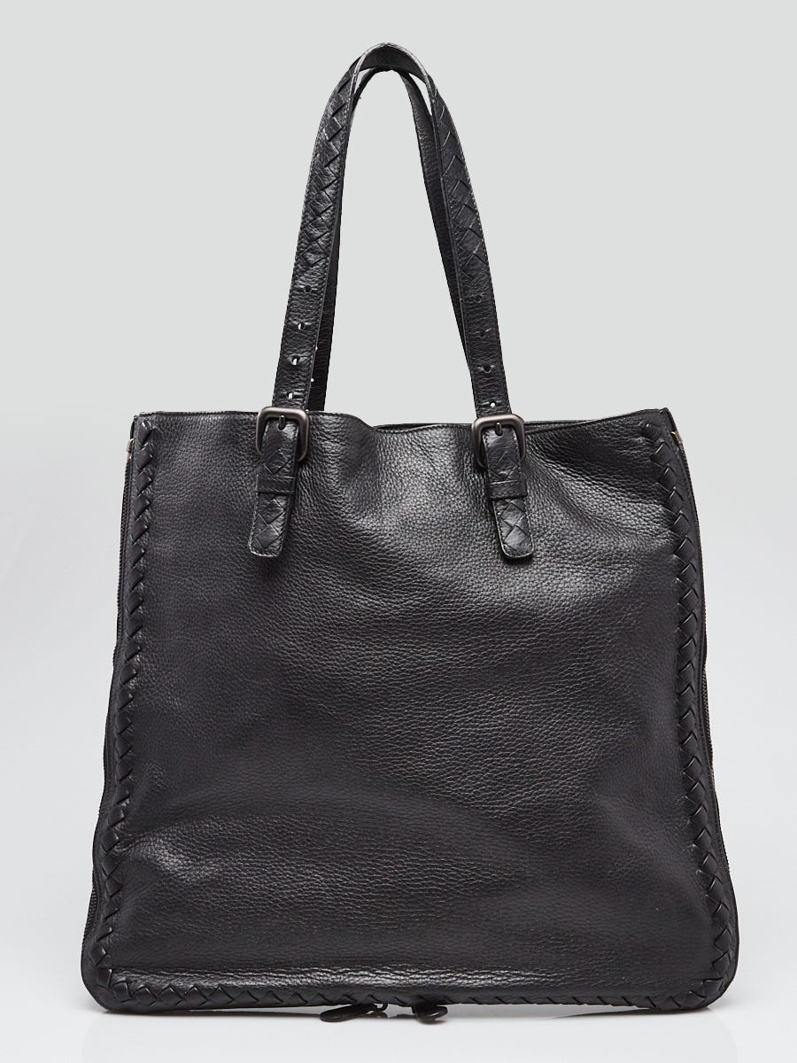 Black leather best sale tote bag sale