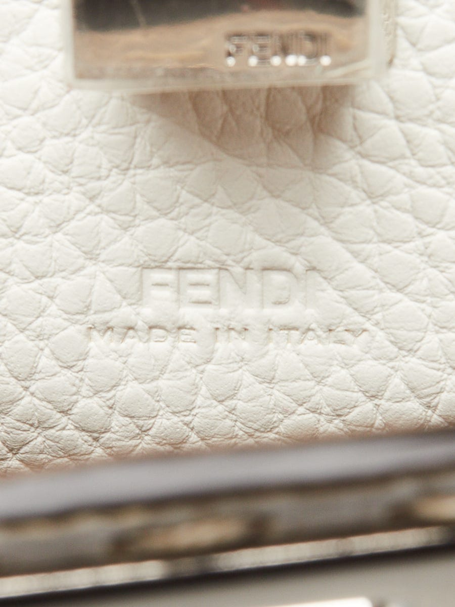 Fendi White Selleria Leather/Snakeskin Nano Peekaboo Maxi