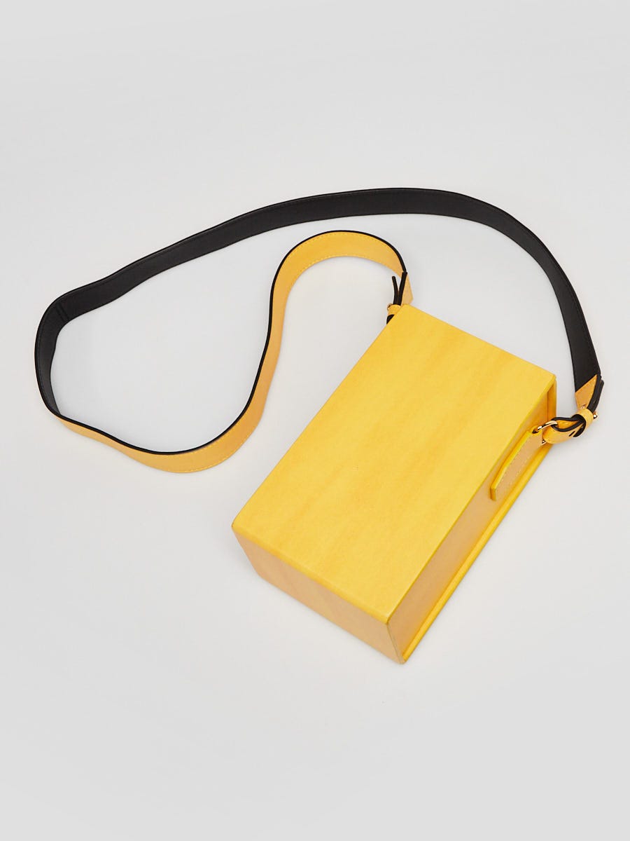 Fendi Yellow Vitello Leather Vertical Box Crossbody Bag 7VA519