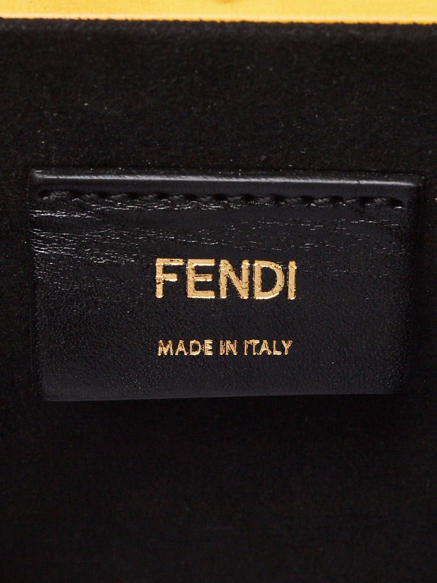 Fendi Yellow Vitello Leather Vertical Box Crossbody Bag - 7VA519